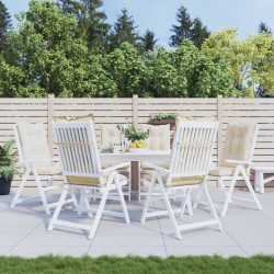 Gartenstuhlauflagen für Hochlehner 6Stk. Beige 120x50x7cm Stoff
