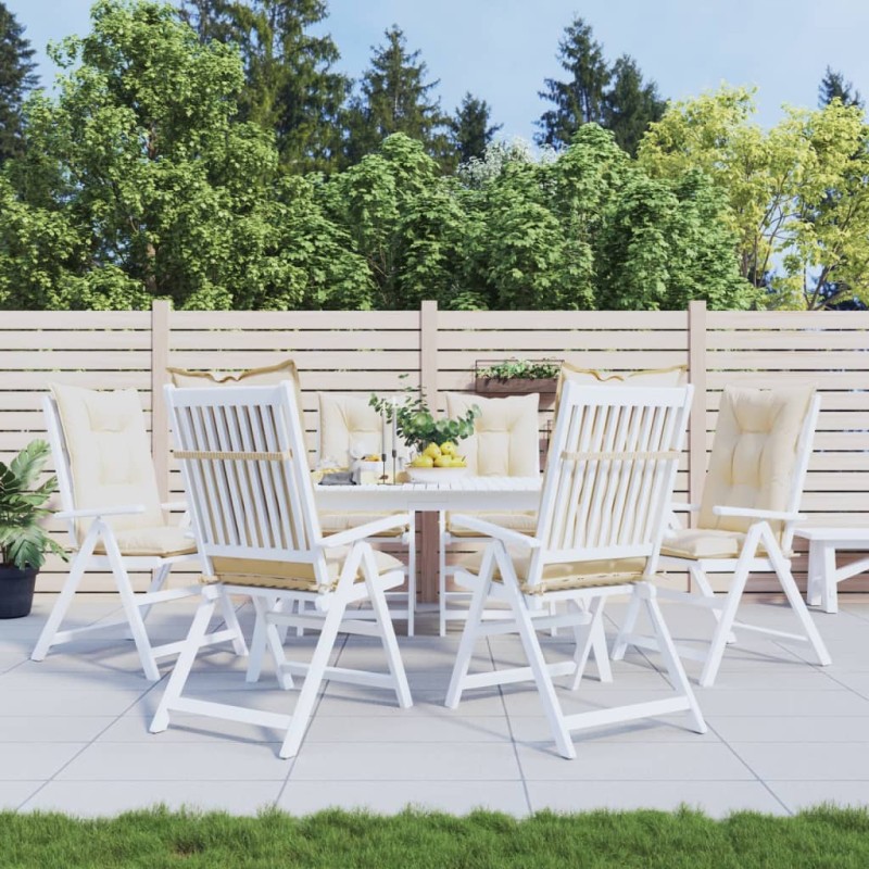 Gartenstuhlauflagen für Hochlehner 6Stk. Beige 120x50x7cm Stoff Gartenstuhlauflagen für Hochlehner 6Stk. Beige 120x50x7cm Stoff