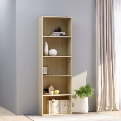vidaXL Bücherregal 5 Fächer Sonoma-Eiche 60x30x189 cm Holzwerkstoff