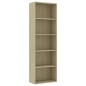 vidaXL Bücherregal 5 Fächer Sonoma-Eiche 60x30x189 cm Holzwerkstoff vidaXL Bücherregal 5 Fächer Sonoma-Eiche 60x30x189 cm Holzwerkstoff