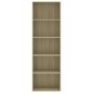 vidaXL Bücherregal 5 Fächer Sonoma-Eiche 60x30x189 cm Holzwerkstoff vidaXL Bücherregal 5 Fächer Sonoma-Eiche 60x30x189 cm Holzwerkstoff