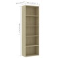 vidaXL Bücherregal 5 Fächer Sonoma-Eiche 60x30x189 cm Holzwerkstoff vidaXL Bücherregal 5 Fächer Sonoma-Eiche 60x30x189 cm Holzwerkstoff