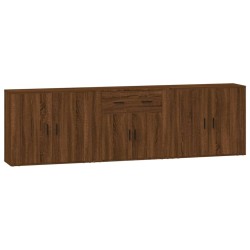 vidaXL Sideboards 3 Stk. Braun Eichen-Optik Holzwerkstoff