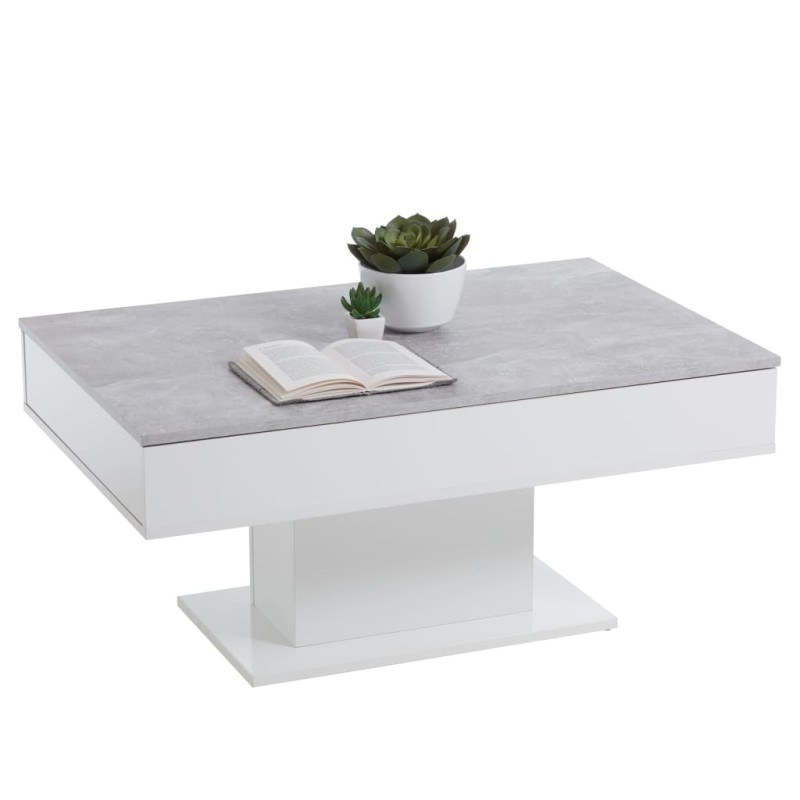 FMD Couchtisch Betongrau und Weiß FMD Couchtisch Betongrau und Weiß
