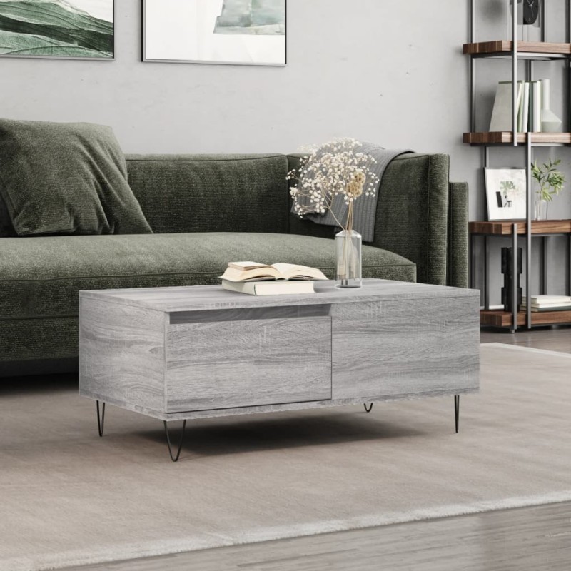 vidaXL Couchtisch Grau Sonoma 90x50x36,5 cm Holzwerkstoff vidaXL Couchtisch Grau Sonoma 90x50x36,5 cm Holzwerkstoff