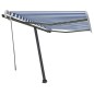 vidaXL Standmarkise Einziehbar Handbetrieben 300x250 cm Blau/Weiß vidaXL Standmarkise Einziehbar Handbetrieben 300x250 cm Blau/Weiß