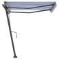 vidaXL Standmarkise Einziehbar Handbetrieben 300x250 cm Blau/Weiß vidaXL Standmarkise Einziehbar Handbetrieben 300x250 cm Blau/Weiß