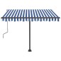 vidaXL Standmarkise Einziehbar Handbetrieben 300x250 cm Blau/Weiß vidaXL Standmarkise Einziehbar Handbetrieben 300x250 cm Blau/Weiß