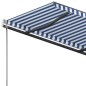 vidaXL Standmarkise Einziehbar Handbetrieben 300x250 cm Blau/Weiß vidaXL Standmarkise Einziehbar Handbetrieben 300x250 cm Blau/Weiß