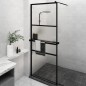 vidaXL Duschwand mit Ablage für Walk-In-Dusche Schwarz 80x195 cm ESG vidaXL Duschwand mit Ablage für Walk-In-Dusche Schwarz 80x195 cm ESG