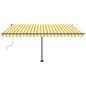 vidaXL Standmarkise Einziehbar Handbetrieben 400x300 cm Gelb/Weiß vidaXL Standmarkise Einziehbar Handbetrieben 400x300 cm Gelb/Weiß