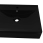 vidaXL Luxus-Waschbecken Keramik Rechteckig Schwarz mit Hahnloch 60x46 cm vidaXL Luxus-Waschbecken Keramik Rechteckig Schwarz mit Hahnloch 60x46 cm