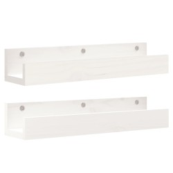 vidaXL Wandregale 2 Stk. Weiß 50x12x9 cm Massivholz Kiefer