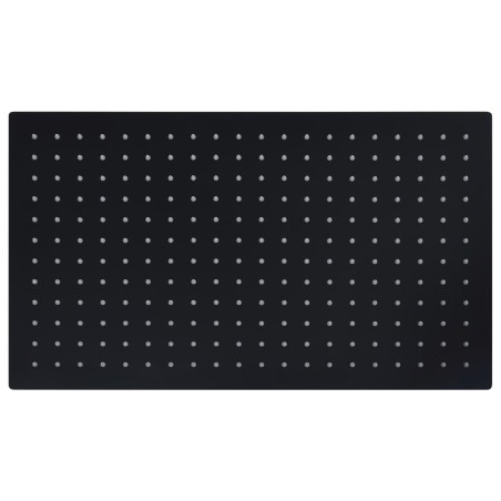 vidaXL Regenbrause Edelstahl 50x30 cm Rechteckig Schwarz