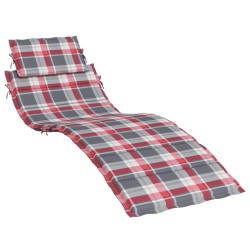 vidaXL Sonnenliegen-Auflage Rot Karomuster 186x58x3 cm Oxford-Gewebe