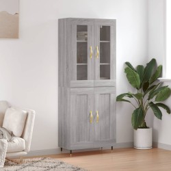 vidaXL Highboard Grau Sonoma 69,5x34x180 cm Holzwerkstoff