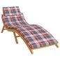 vidaXL Sonnenliegen-Auflage Rot Karomuster 186x58x3 cm Oxford-Gewebe