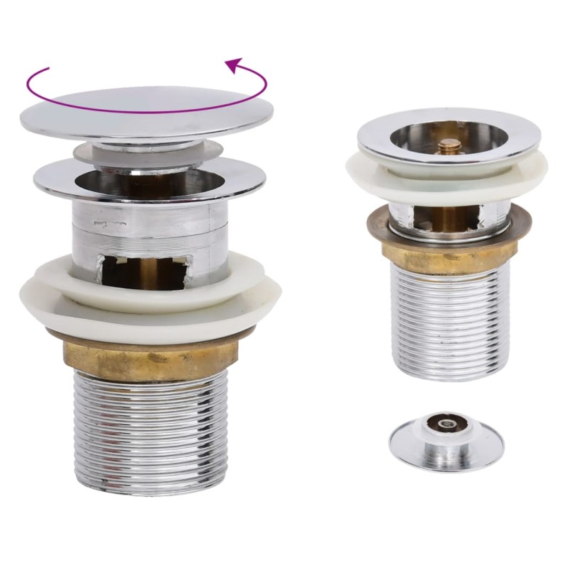 vidaXL Ablaufgarnitur mit Überlauf Chrom 6,4x6,4x9,1 cm vidaXL Ablaufgarnitur mit Überlauf Chrom 6,4x6,4x9,1 cm