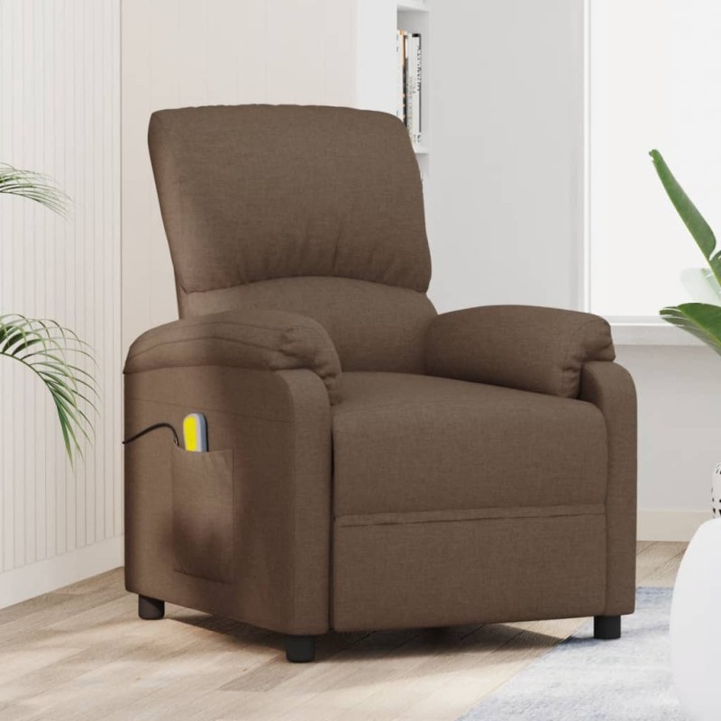 vidaXL Massagesessel Braun Stoff vidaXL Massagesessel Braun Stoff