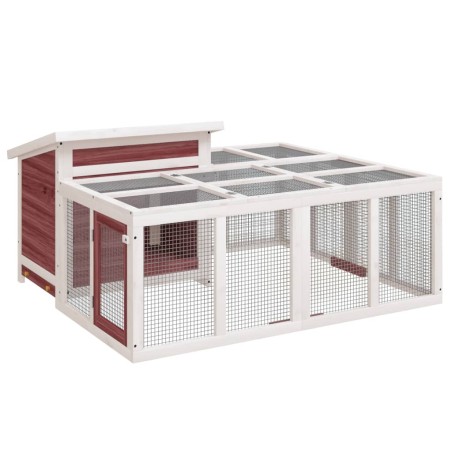 vidaXL Kaninchenstall Mokka 144x123x67,5 cm Massivholz Kiefer