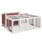 vidaXL Kaninchenstall Mokka 144x123x67,5 cm Massivholz Kiefer vidaXL Kaninchenstall Mokka 144x123x67,5 cm Massivholz Kiefer