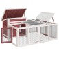 vidaXL Kaninchenstall Mokka 144x123x67,5 cm Massivholz Kiefer vidaXL Kaninchenstall Mokka 144x123x67,5 cm Massivholz Kiefer