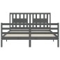 vidaXL Massivholzbett mit Kopfteil Grau 160x200 cm vidaXL Massivholzbett mit Kopfteil Grau 160x200 cm
