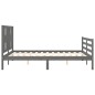 vidaXL Massivholzbett mit Kopfteil Grau 160x200 cm vidaXL Massivholzbett mit Kopfteil Grau 160x200 cm