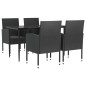 vidaXL 5-tlg. Garten-Essgruppe Schwarz Poly Rattan und Stahl vidaXL 5-tlg. Garten-Essgruppe Schwarz Poly Rattan und Stahl