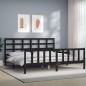 vidaXL Massivholzbett mit Kopfteil Schwarz 200x200 cm vidaXL Massivholzbett mit Kopfteil Schwarz 200x200 cm