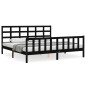 vidaXL Massivholzbett mit Kopfteil Schwarz 200x200 cm vidaXL Massivholzbett mit Kopfteil Schwarz 200x200 cm