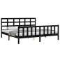 vidaXL Massivholzbett mit Kopfteil Schwarz 200x200 cm vidaXL Massivholzbett mit Kopfteil Schwarz 200x200 cm