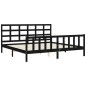 vidaXL Massivholzbett mit Kopfteil Schwarz 200x200 cm vidaXL Massivholzbett mit Kopfteil Schwarz 200x200 cm