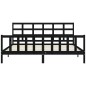 vidaXL Massivholzbett mit Kopfteil Schwarz 200x200 cm vidaXL Massivholzbett mit Kopfteil Schwarz 200x200 cm