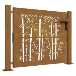 vidaXL Gartentor 105x105 cm Cortenstahl Bambus-Design