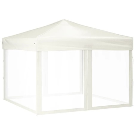 vidaXL Partyzelt Faltbar mit Seitenwänden Creme 3x3 m
