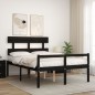 vidaXL Massivholzbett mit Kopfteil Schwarz 140x190 cm vidaXL Massivholzbett mit Kopfteil Schwarz 140x190 cm