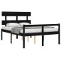 vidaXL Massivholzbett mit Kopfteil Schwarz 140x190 cm vidaXL Massivholzbett mit Kopfteil Schwarz 140x190 cm
