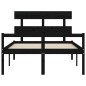 vidaXL Massivholzbett mit Kopfteil Schwarz 140x190 cm vidaXL Massivholzbett mit Kopfteil Schwarz 140x190 cm
