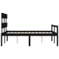 vidaXL Massivholzbett mit Kopfteil Schwarz 140x190 cm vidaXL Massivholzbett mit Kopfteil Schwarz 140x190 cm