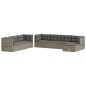 vidaXL 8-tlg. Garten-Lounge-Set mit Kissen Grau Poly Rattan vidaXL 8-tlg. Garten-Lounge-Set mit Kissen Grau Poly Rattan