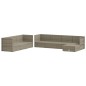 vidaXL 8-tlg. Garten-Lounge-Set mit Kissen Grau Poly Rattan vidaXL 8-tlg. Garten-Lounge-Set mit Kissen Grau Poly Rattan