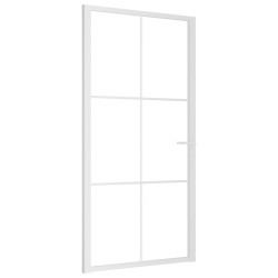 vidaXL Innentür 102,5x201,5 cm Weiß ESG-Glas und Aluminium