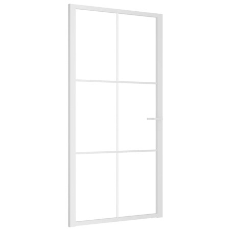 vidaXL Innentür 102,5x201,5 cm Weiß ESG-Glas und Aluminium