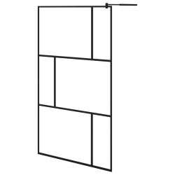 vidaXL Duschwand für Begehbare Duschen mit Hartglas Schwarz 115x195 cm