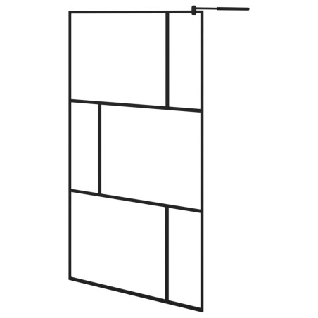 vidaXL Duschwand für Begehbare Duschen mit Hartglas Schwarz 115x195 cm