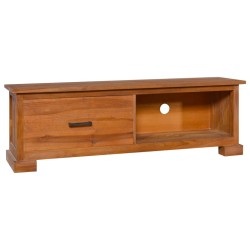 vidaXL TV-Schrank 112x30x37 cm Massivholz Teak