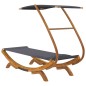 Loungebett mit Dach 100x190x134 cm Bugholz Massiv Anthrazit Loungebett mit Dach 100x190x134 cm Bugholz Massiv Anthrazit