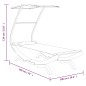 Loungebett mit Dach 100x190x134 cm Bugholz Massiv Anthrazit Loungebett mit Dach 100x190x134 cm Bugholz Massiv Anthrazit