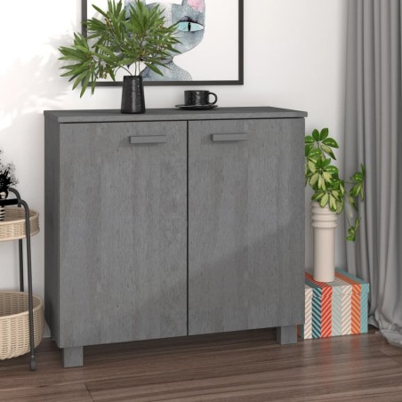 vidaXL Sideboard HAMAR Dunkelgrau 85x35x80 cm Massivholz Kiefer